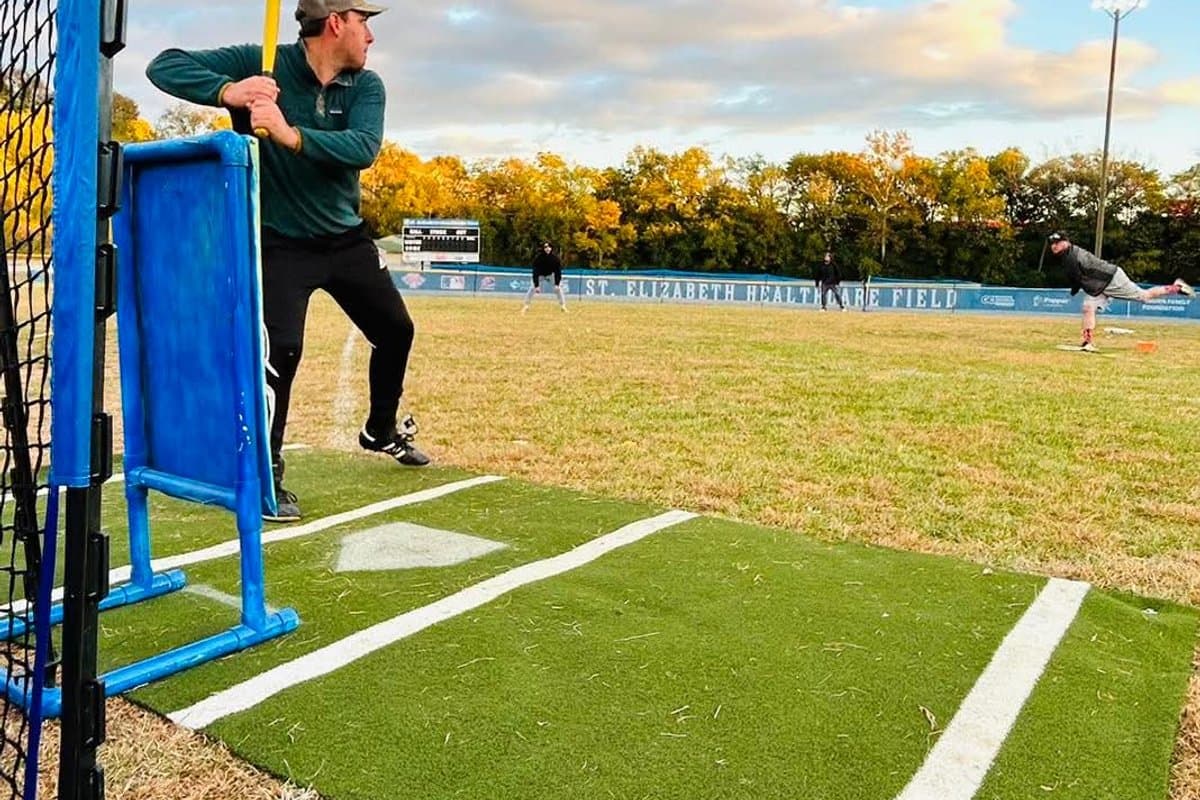Batter at the plate during fall season