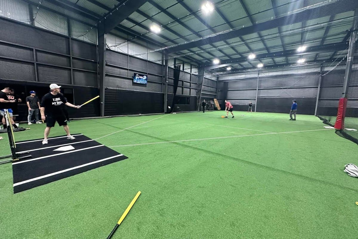 Indoor wiffleball gameplay